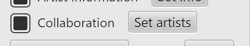 The Collaboration UI in the Artist Info section
