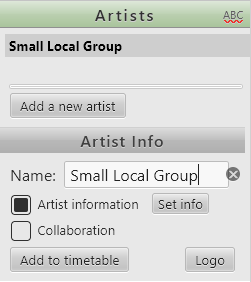 The Stages section, now with added artist