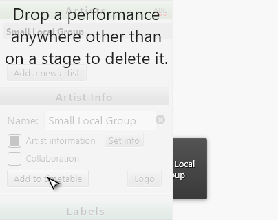 Clicking Add to timetable