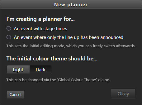 The New Planner window