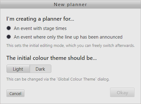 The New Planner window