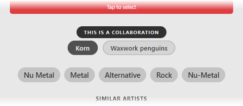 Viewing a fictitious collaboration between Korn and a made up band